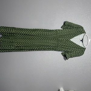 SOLD Green & White Polkadot Dress